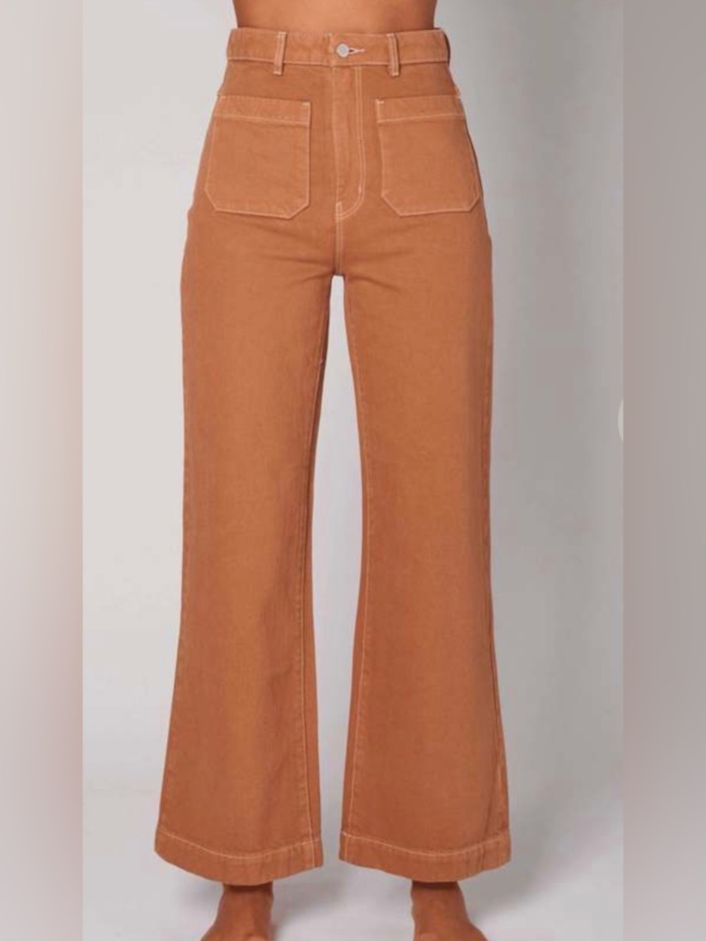Rollas High-Waist Sailor Jeans in Tobacco